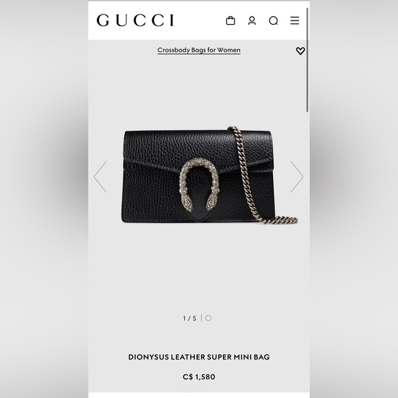 AUTHENTIC GUCCI dionysus super mini bag in black leather - Picture 2 of 7